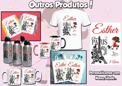 Squeeze Garrafinha Alumínio 500 ml Personalizada Paris