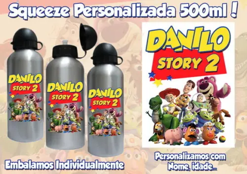 Squeeze Garrafinha Alumínio 500 ml Personalizada Toy Story