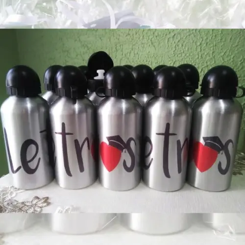 Squeeze Garrafinha Alumínio 500ml Personalizada Curso Letras
