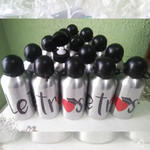 Squeeze Garrafinha Alumínio 500ml Personalizada Curso Letras