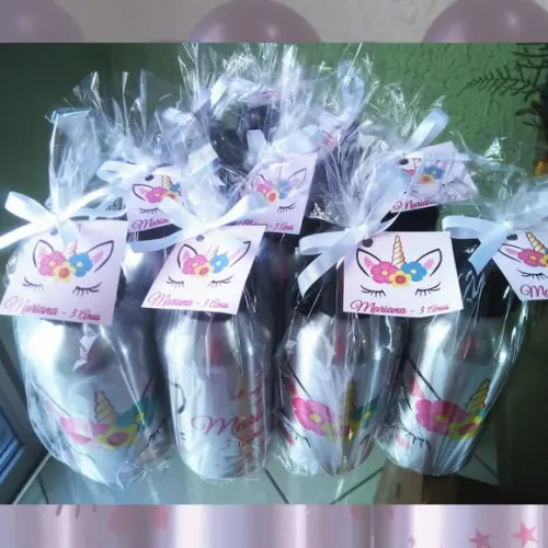 Squeeze Garrafinha Alumínio Personalizada 500 Ml Unicórnio