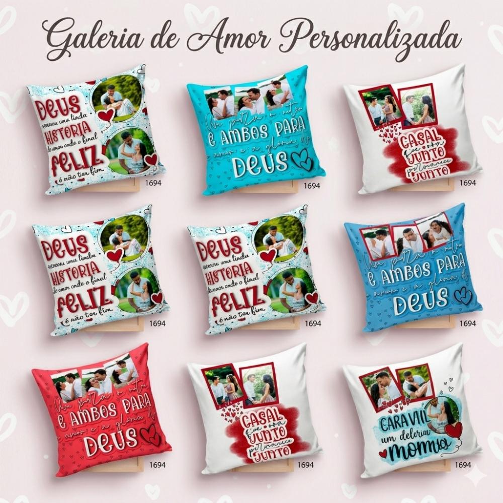 PACK ARTE DIGITAL NAMORADOS GOSPEL CANECA, ALMOFADA, AZULEJO - 16
