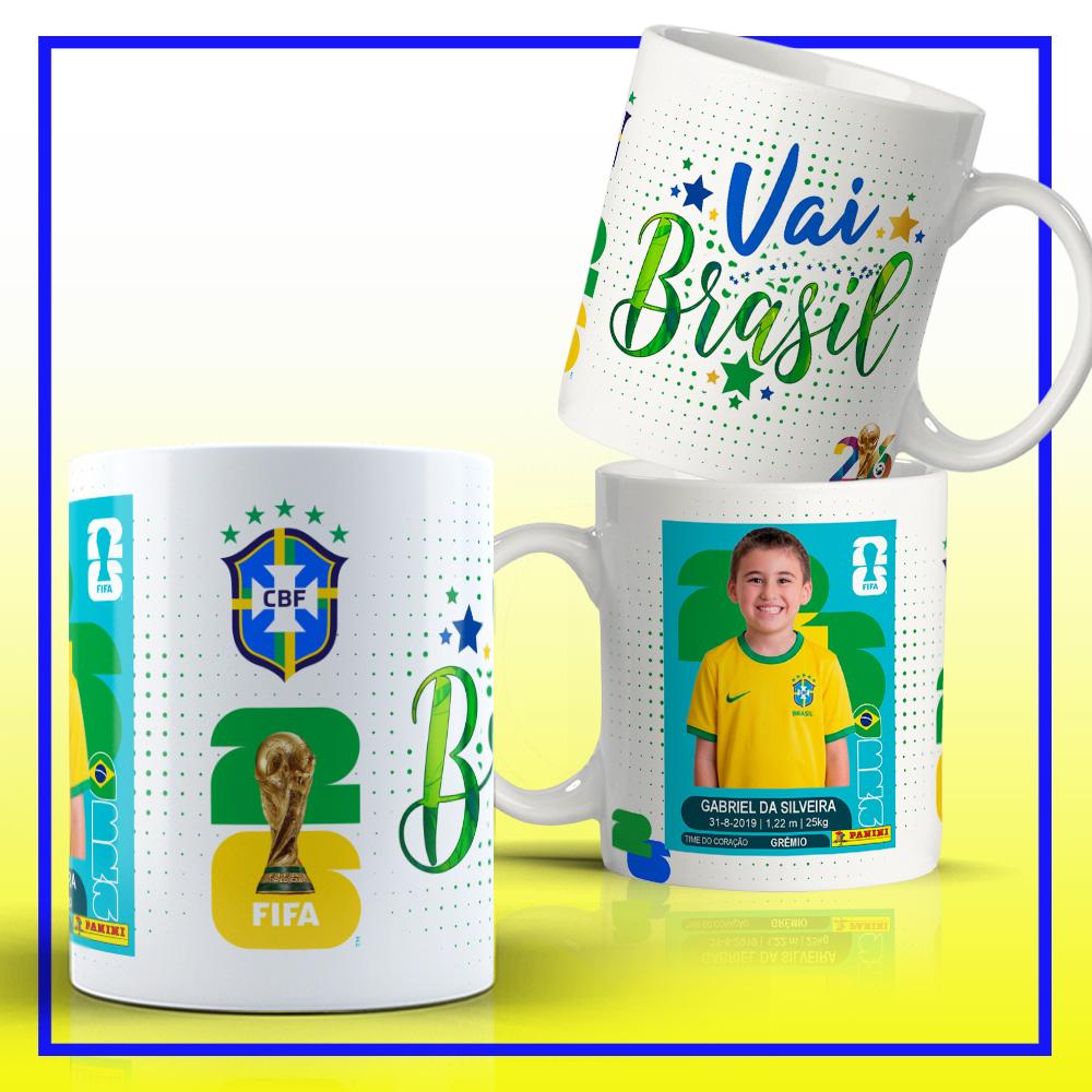Arte copa do Mundo Caneca com foto