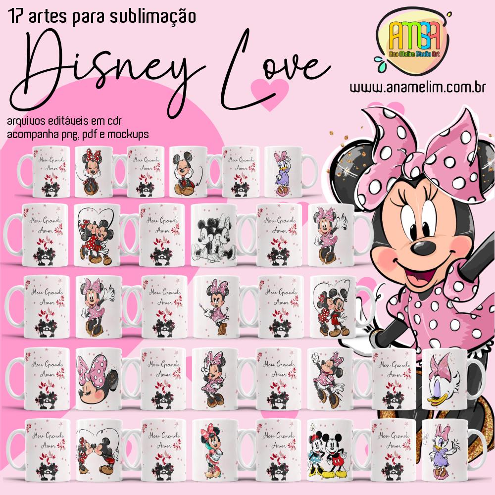 Arquivi Arte  Sublimação Disney Love Canecas Mickey