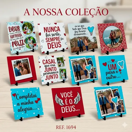 PACK ARTE DIGITAL NAMORADOS GOSPEL CANECA, ALMOFADA, AZULEJO - 16