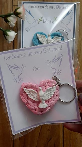 Chaveiro Batizado + Cartao Personalizado
