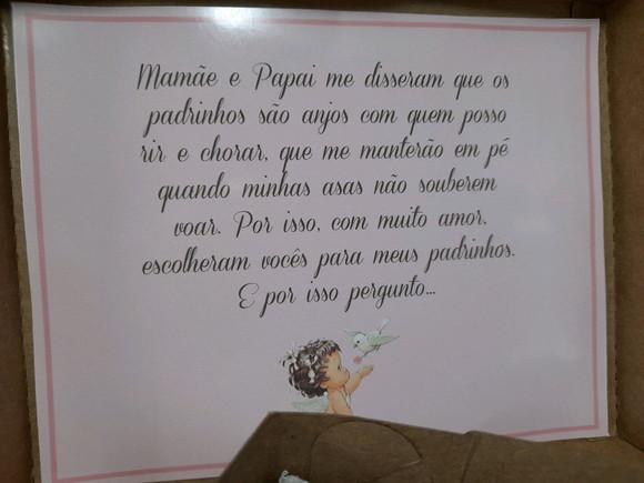 Convite Padrinhos de Batizado