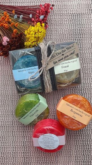Kit Barra de Sabonete com Bucha Vegetal