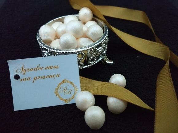Porta Jóias Mini Pérolas.
