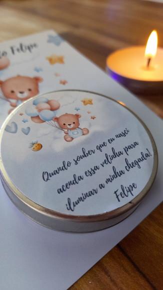 Vela Perfumada no Card Personalizado