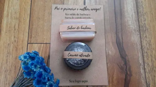 Barra de Carvão Ativado e Sabao de Barbear no Card
