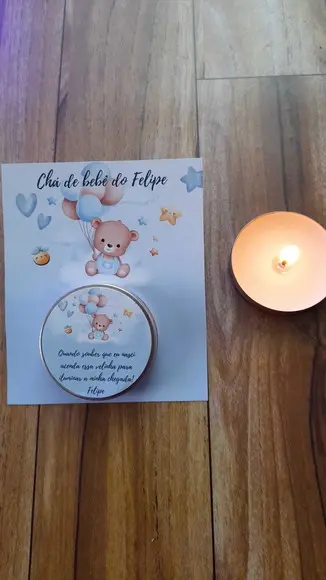 Card com Vela na Latinha