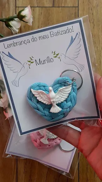 Chaveiro Batizado + Cartao Personalizado