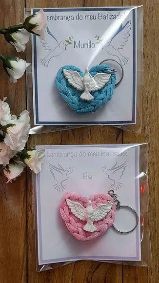 Chaveiro Batizado + Cartao Personalizado