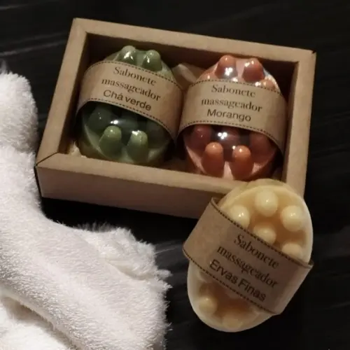 Kit Sabonete Massageador