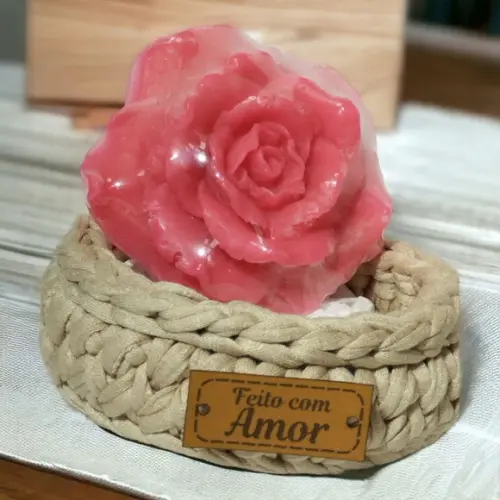 Lembrancinha Cestinho de Malha Dia das Mães