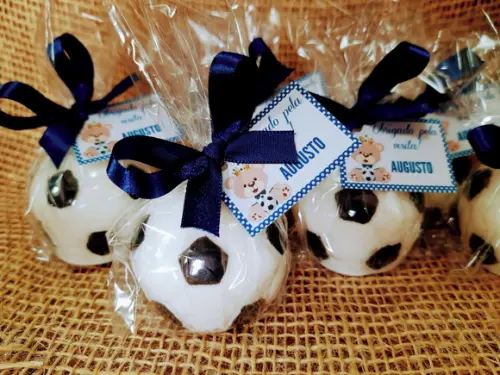 Sabonete Bola de Futebol com TAG Personalizada