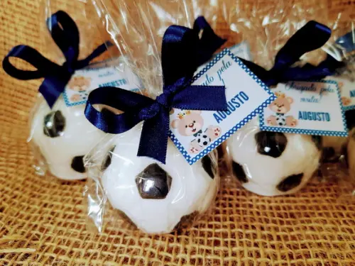 Sabonete Bola de Futebol com TAG Personalizada