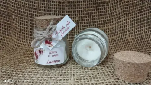 Vela Aromatica no Potinho de Vidro com Rolha