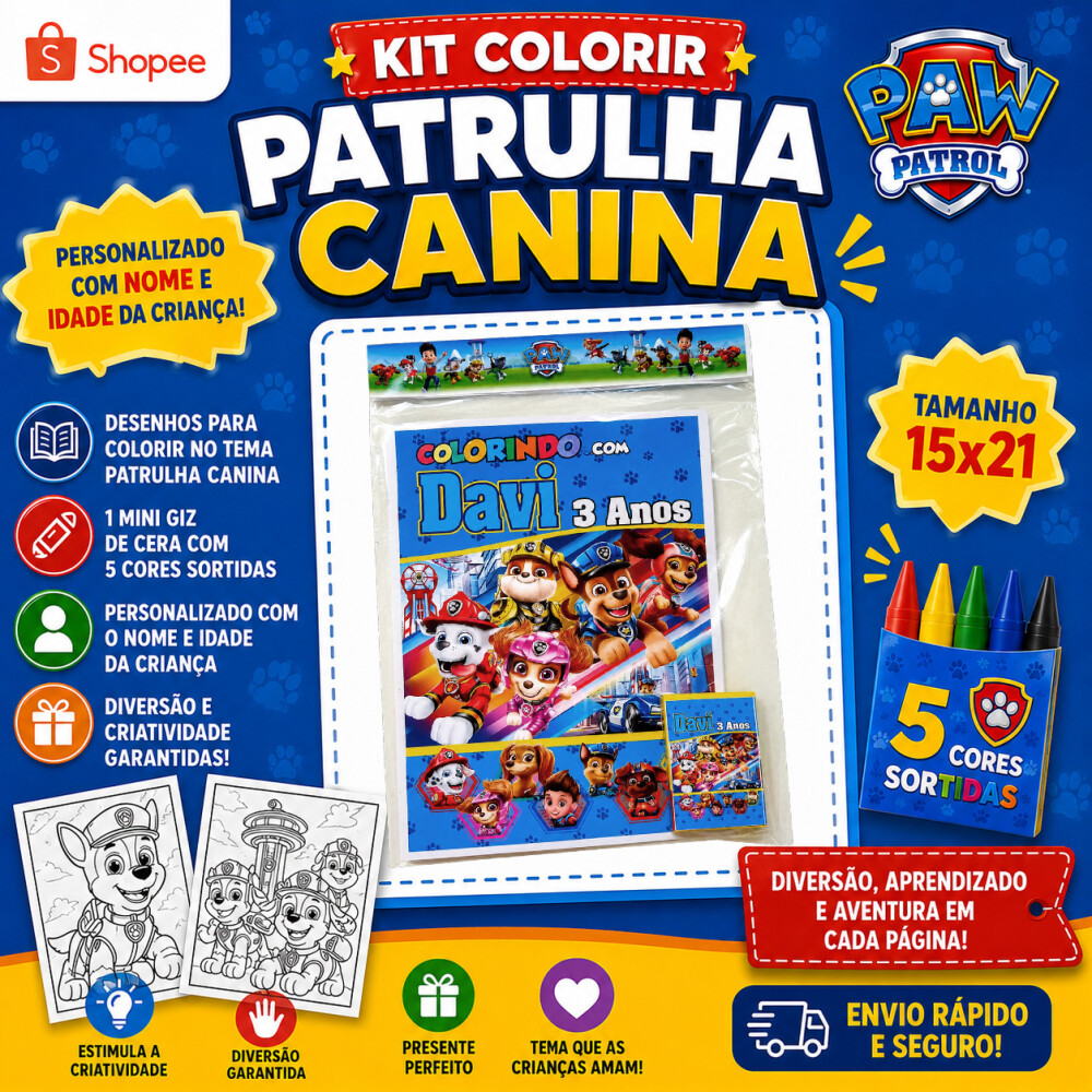 KIT COLORIR PATRULHA CANINA