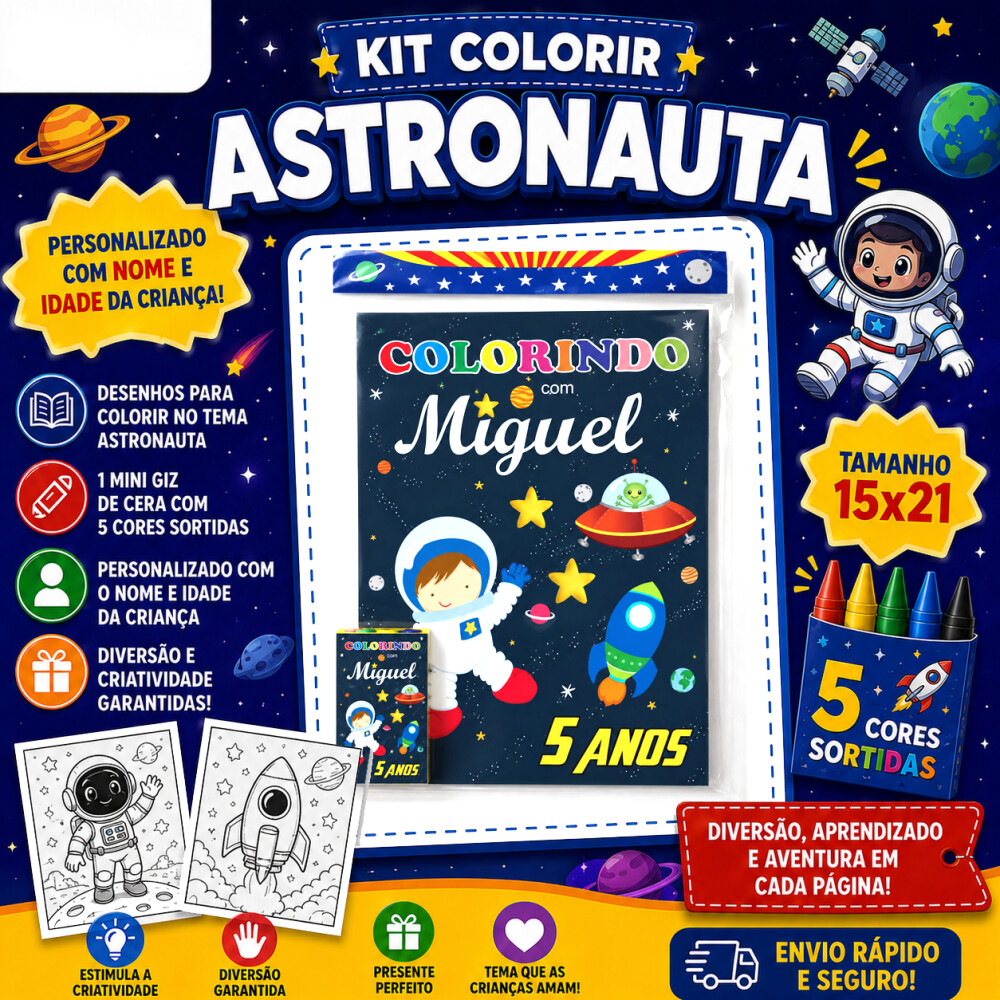 KIT COLORIR ASTRONAUTA