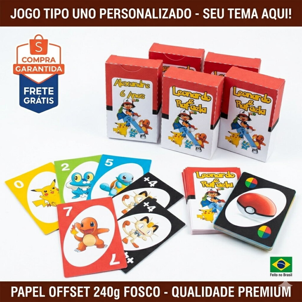 Uno Personalizado Tema Pokemon