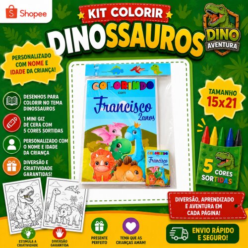 KIT COLORIR DINOSAUROS