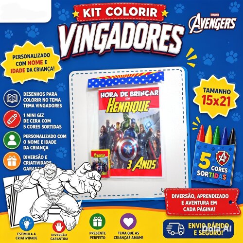 KIT COLORIR VINGADORES