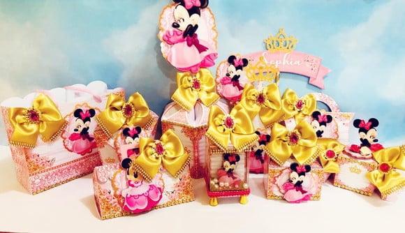ARQUIVO DIGITAL SILHOUETTE FESTA MINNIE PRINCESA ROSA LUXO
