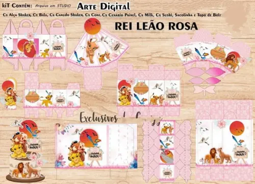 Arquivo Digital Silhouette o Rei Leão Rosa Menina