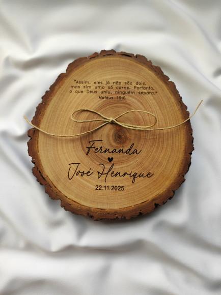Porta Alianças de Tronco Natural (19 a 21cm)