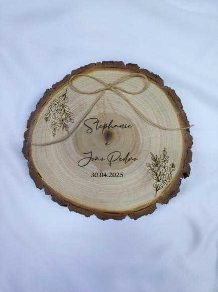 Porta Alianças de Tronco Natural (19 a 21cm)
