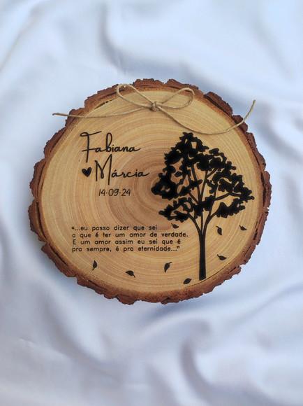 Porta Alianças de Tronco Natural (19 a 21cm)