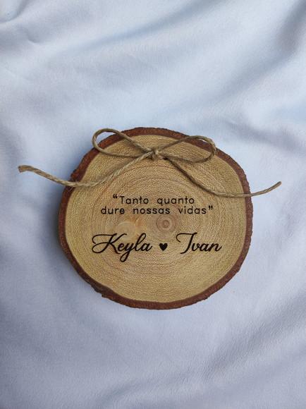 Porta Alianças de Tronco Natural (9 a 10cm)