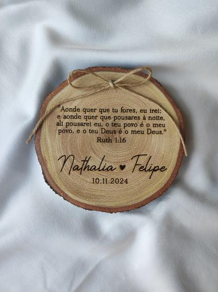 Porta Alianças de Tronco Natural (9 a 10cm)