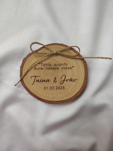 Porta Alianças de Tronco Natural (9 a 10cm)