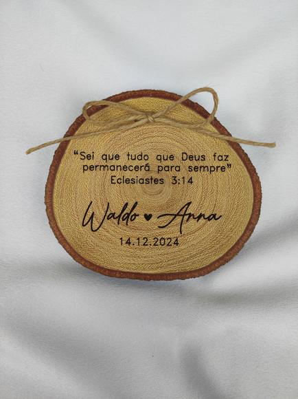 Porta Alianças de Tronco Natural (9 a 10cm)