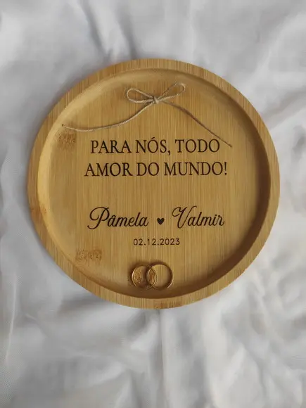 Porta Alianças de Bambu 20cm