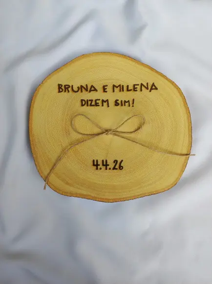 Porta Alianças de Tronco Natural (12 a 13cm)