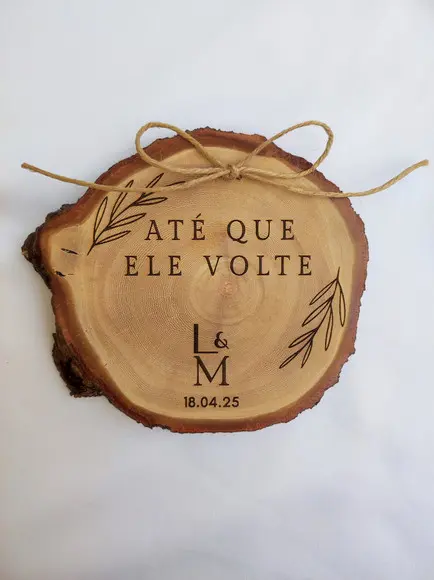 Porta Alianças de Tronco Natural (12 a 13cm)