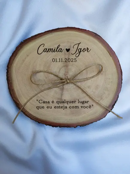 Porta Alianças de Tronco Natural (9 a 10cm)