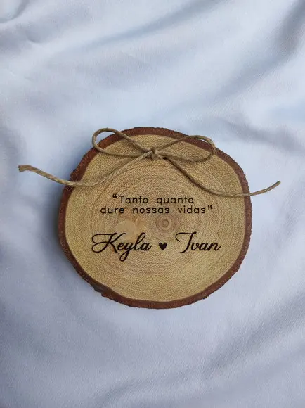 Porta Alianças de Tronco Natural (9 a 10cm)