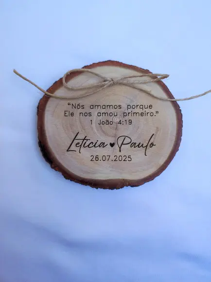 Porta Alianças de Tronco Natural (9 a 10cm)