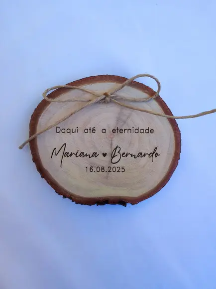 Porta Alianças de Tronco Natural (9 a 10cm)