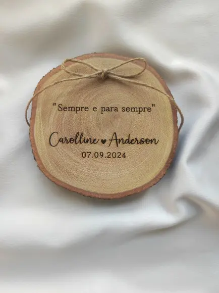Porta Alianças de Tronco Natural (9 a 10cm)
