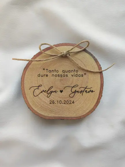 Porta Alianças de Tronco Natural (9 a 10cm)