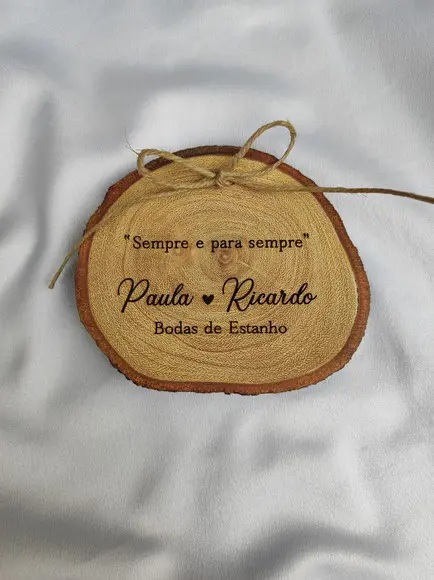 Porta Alianças de Tronco Natural (9 a 10cm)