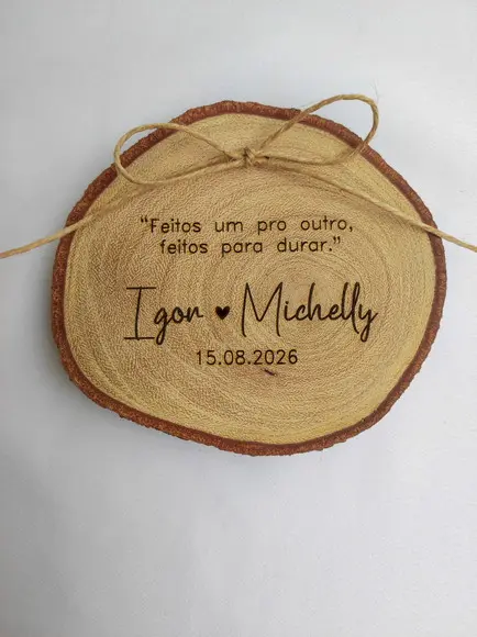 Porta Alianças de Tronco Natural (9 a 10cm)