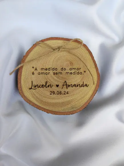 Porta Alianças de Tronco Natural (9 a 10cm)