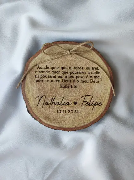 Porta Alianças de Tronco Natural (9 a 10cm)